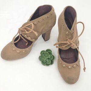 Poetic License Darling Dreams Tan Suede Leather Heels